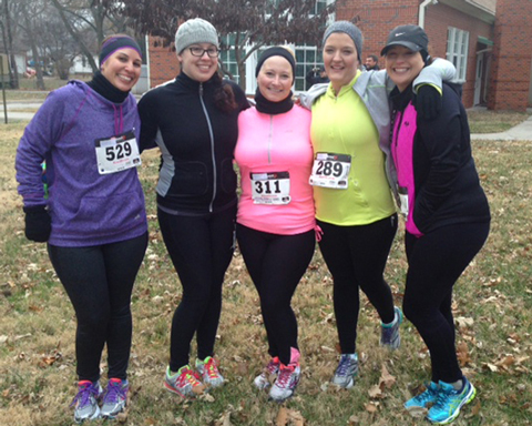 Photo of the 8 week training program runners with the Thanskgiving Day 5K as there target run.